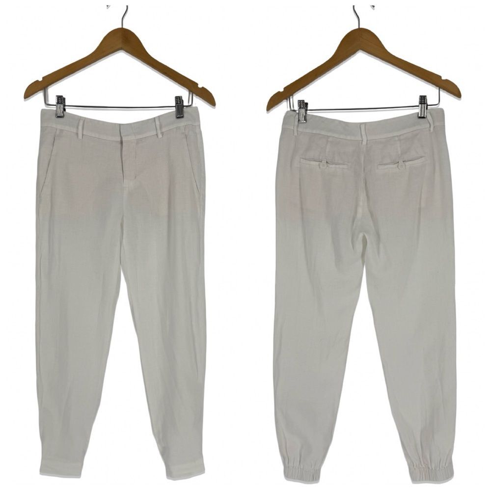 Vince Linen Tapered Pants in Cream | Size 0